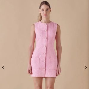 Endless rose pink sleeveless twill mini dress